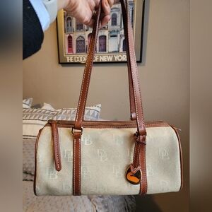 Vintage Dooney & Bourke Tan and Brown Satchel